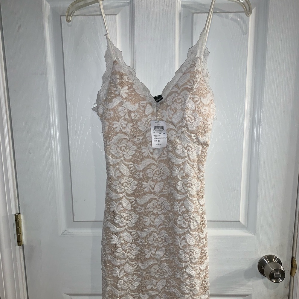 White lace midi dress